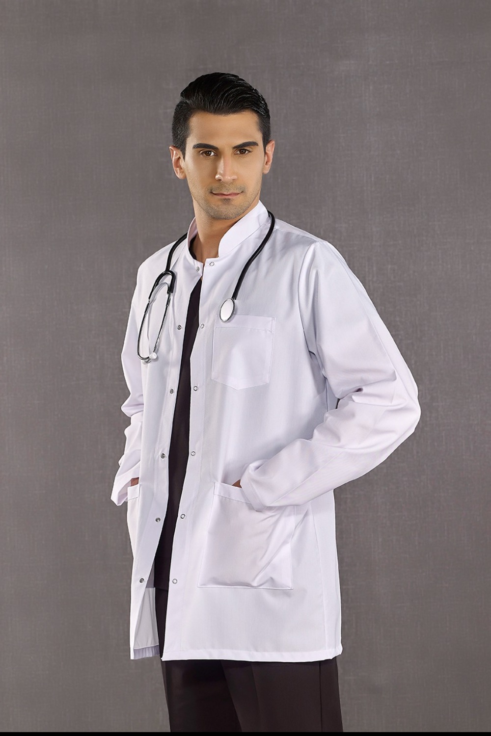 Man Straight Collar Lab Coat