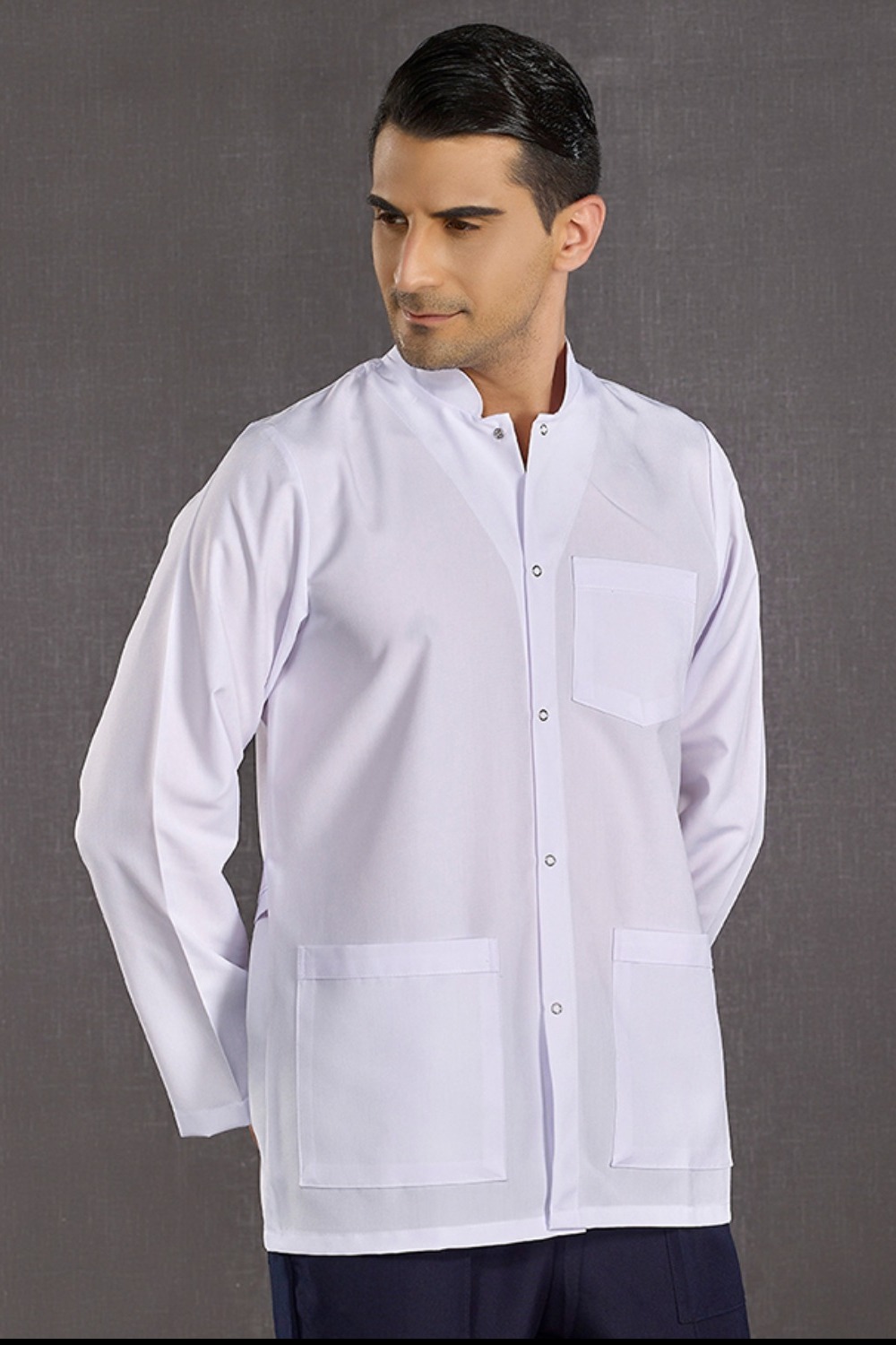 Man Straight Collar Lab Coat