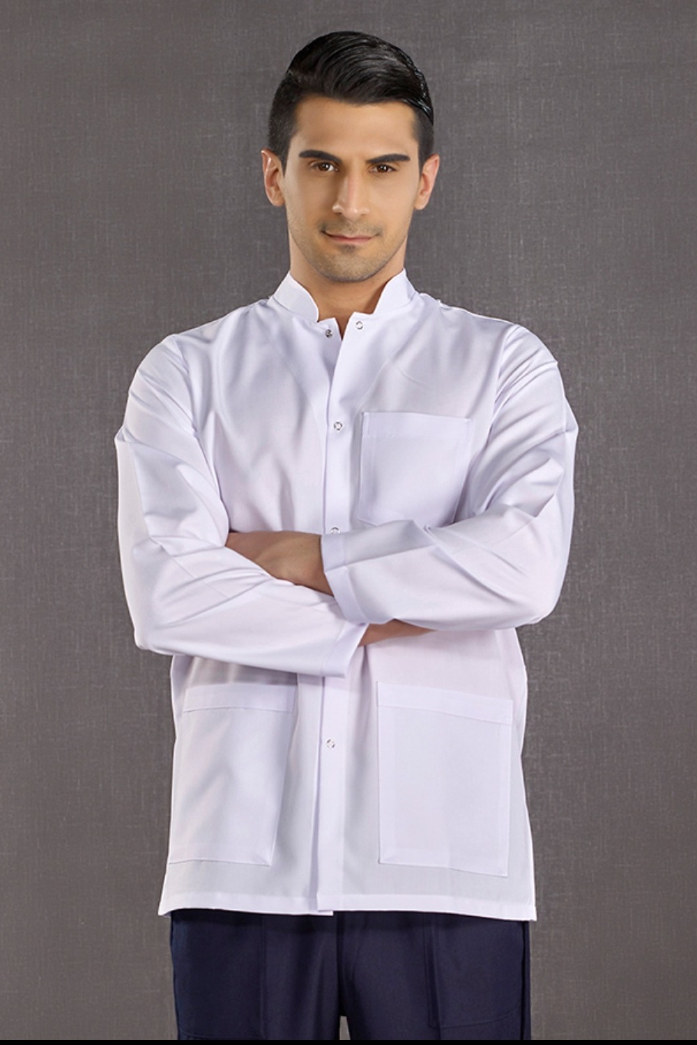 Man Straight Collar Lab Coat