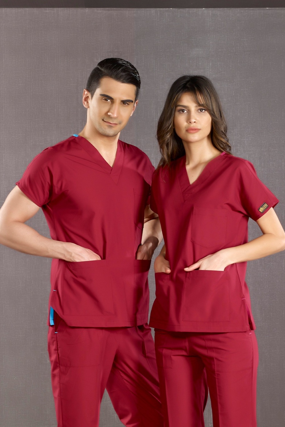 Burgundy Terrycotton Fabric Uniform Set