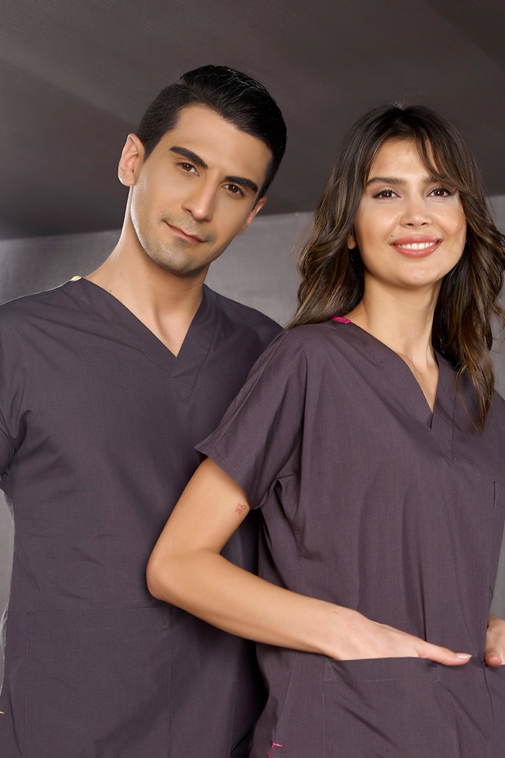 Smoked Grey Terrycotton Fabric Uniform Set