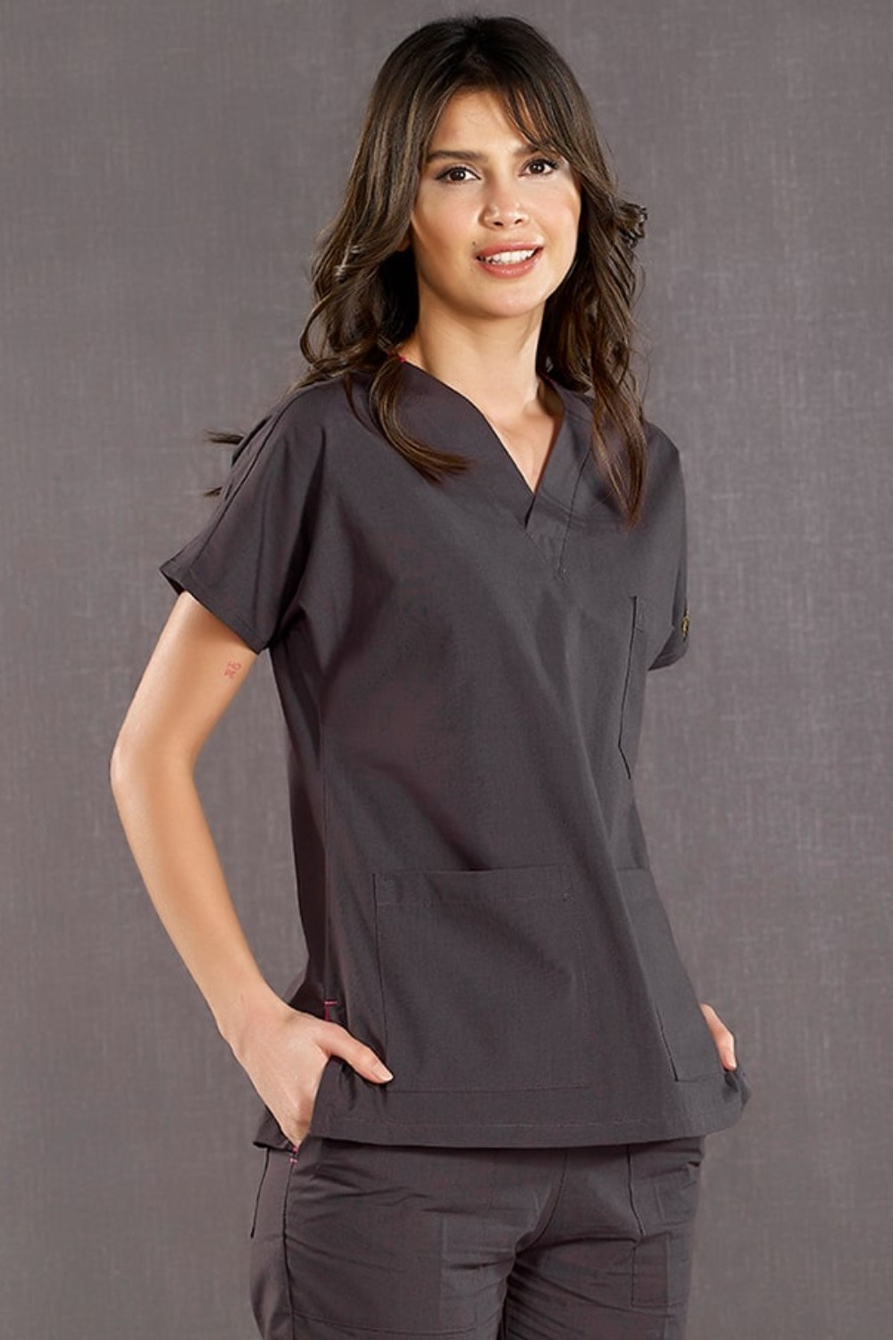 Smoked Grey Terrycotton Fabric Uniform Set