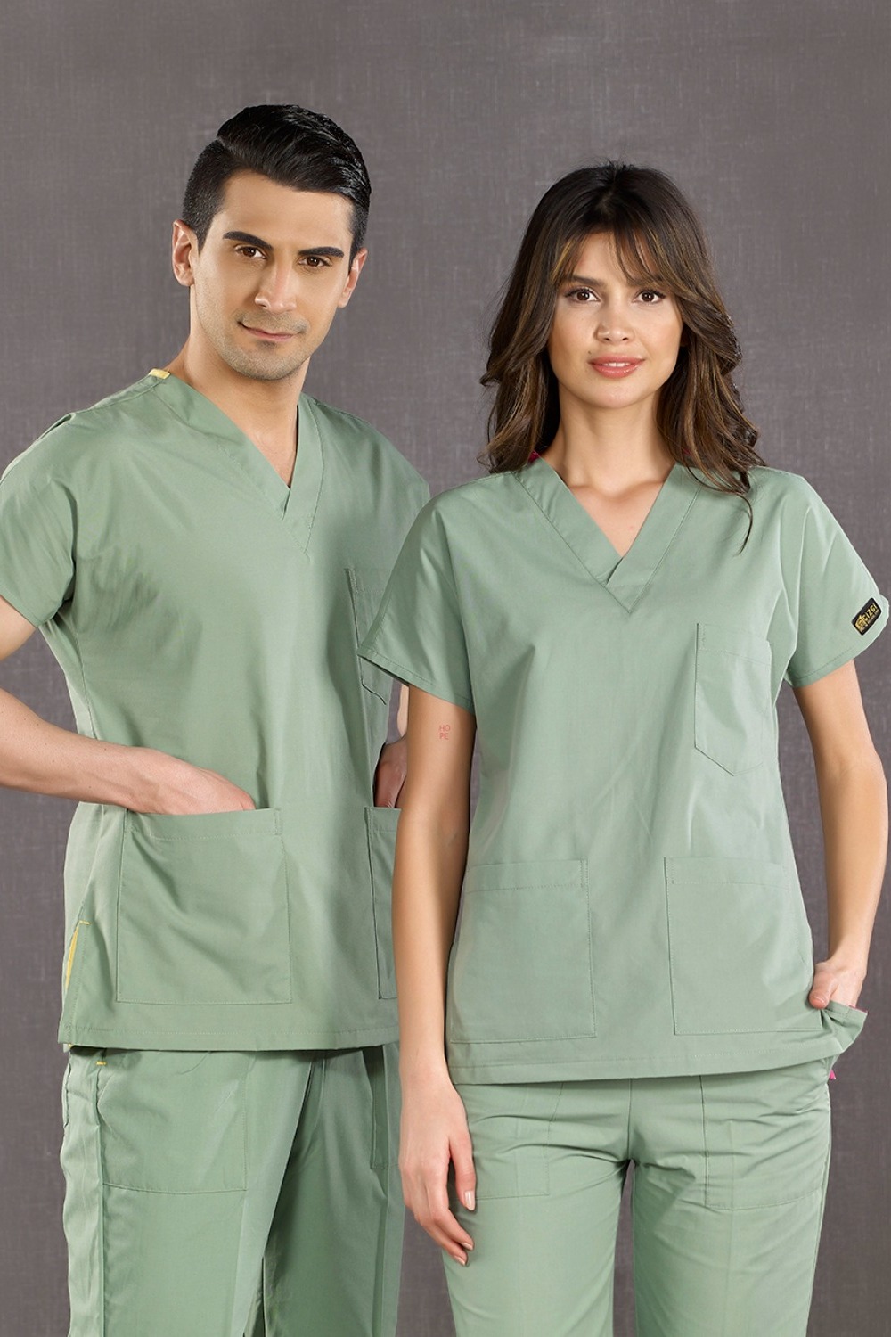 Musty Green Terrycotton Fabric Uniform Set