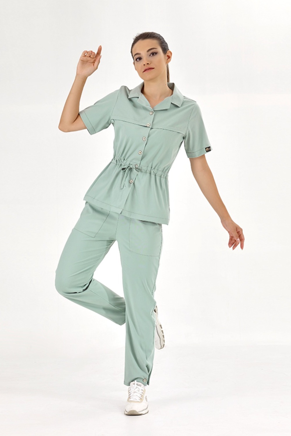 Mint Yeşili Retro Likralı Takım