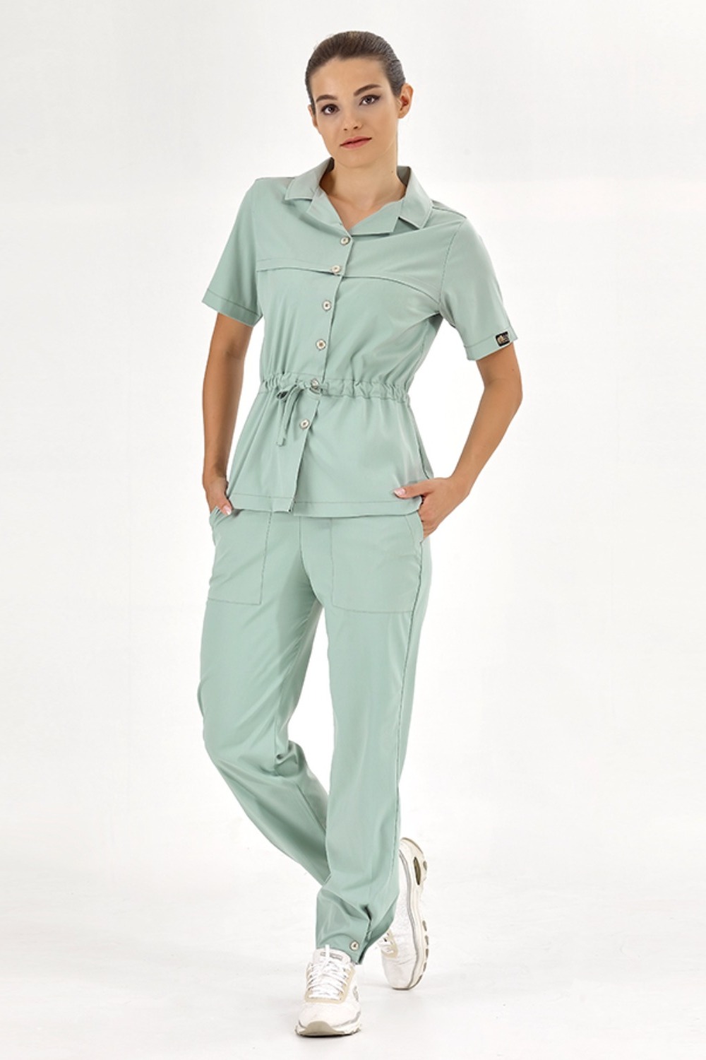 Mint Yeşili Retro Likralı Takım