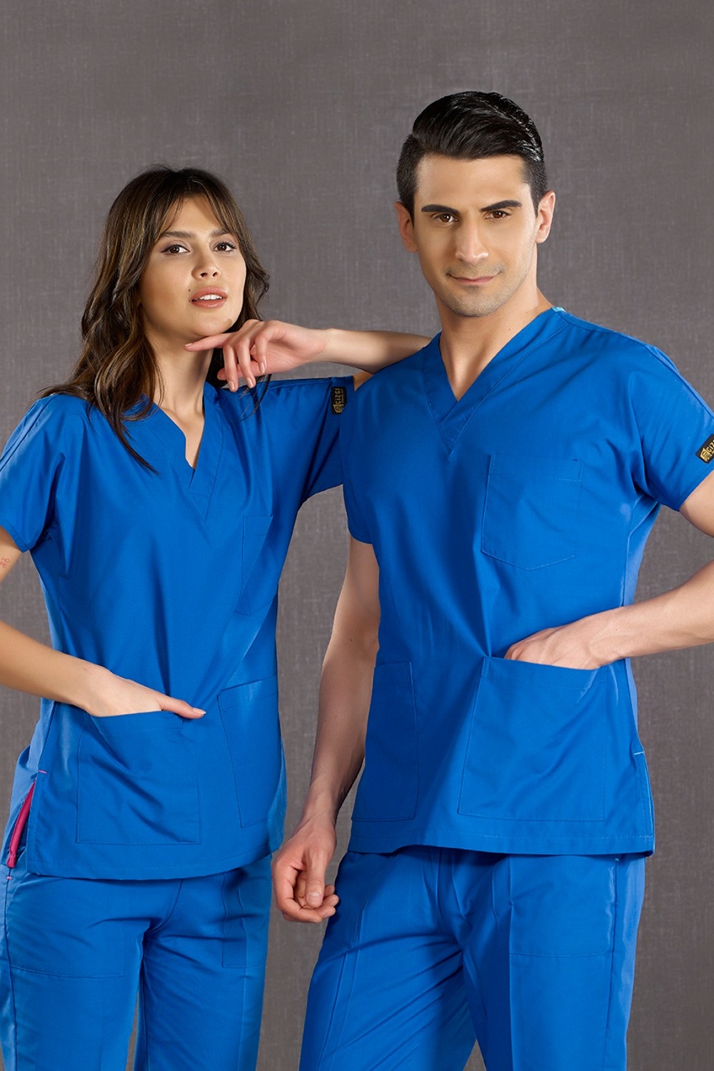 Sax Blue Terrycotton Fabric Uniform Set