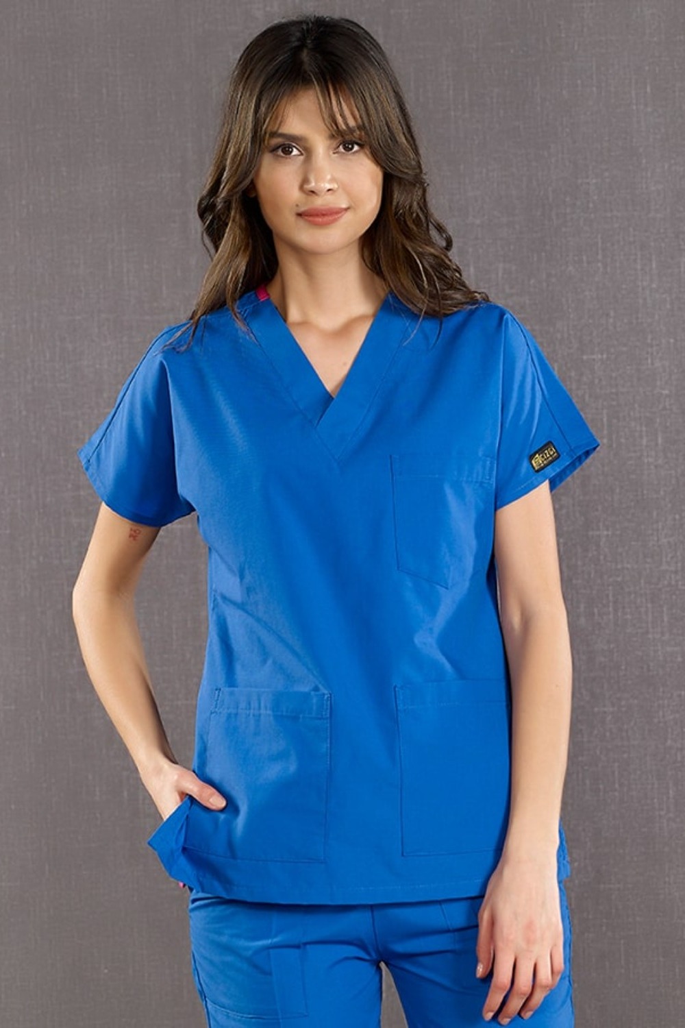Sax Blue Terrycotton Fabric Uniform Set