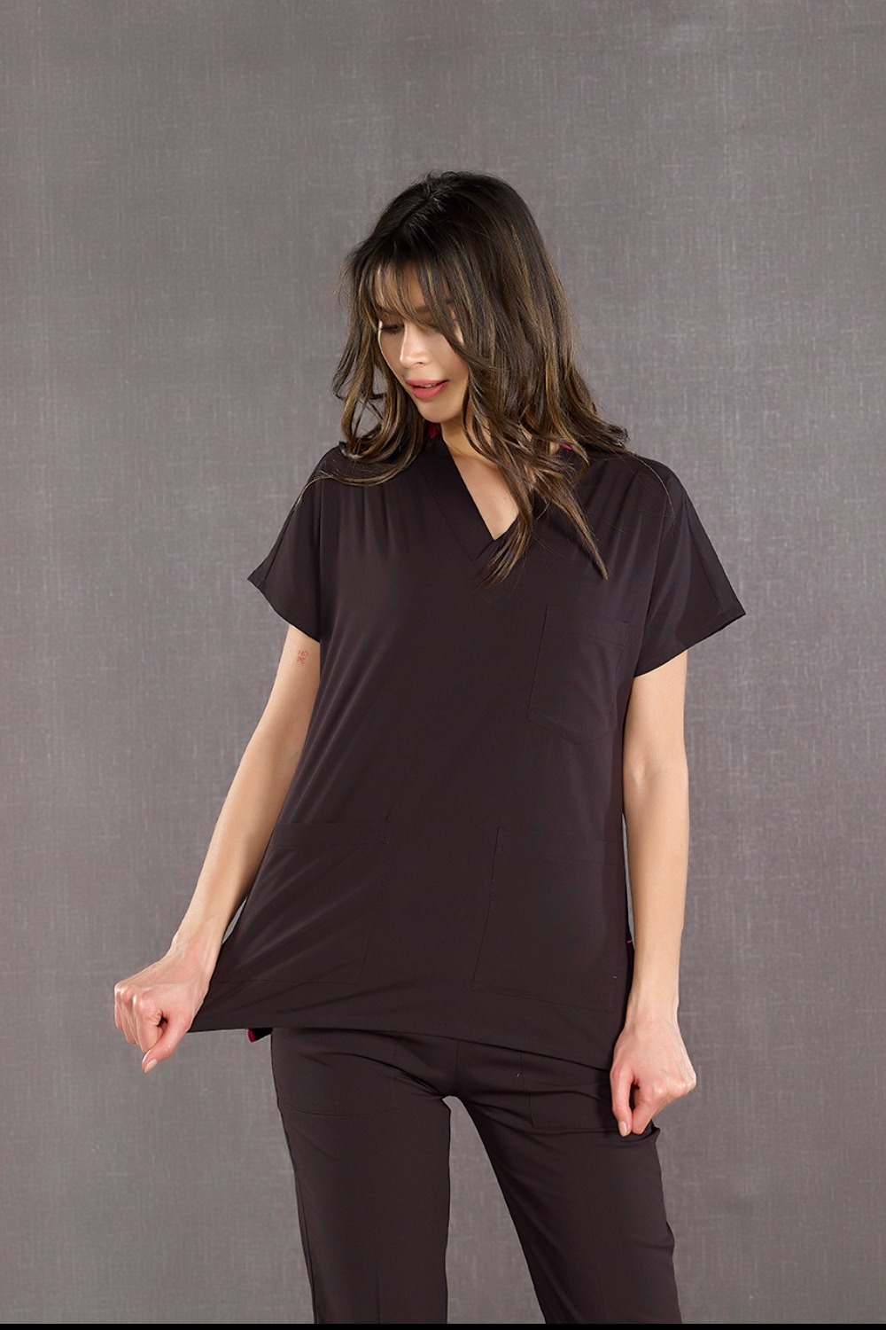 Lycra Fabric Woman And Men Scrubs