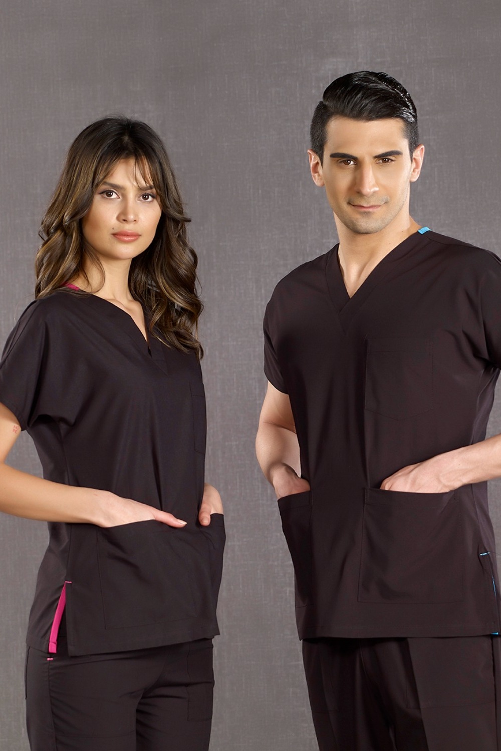 Black Terrycotton Fabric Uniform Set