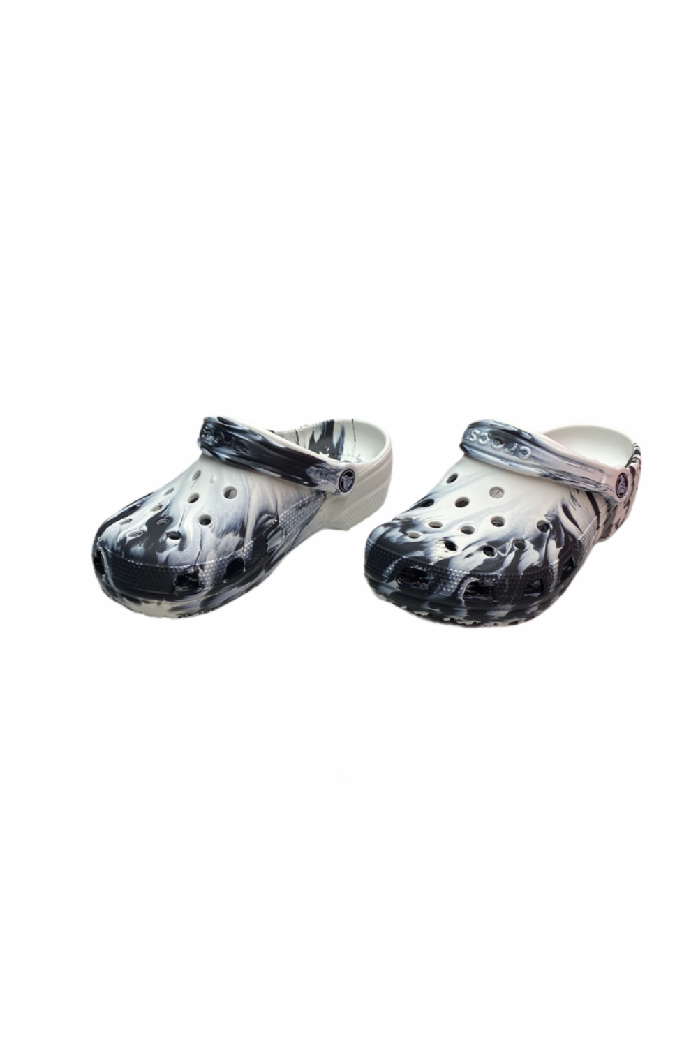 Siyah Beyaz Dalga Desenli Klasik Model Crocs Terlik Kod:206867-103