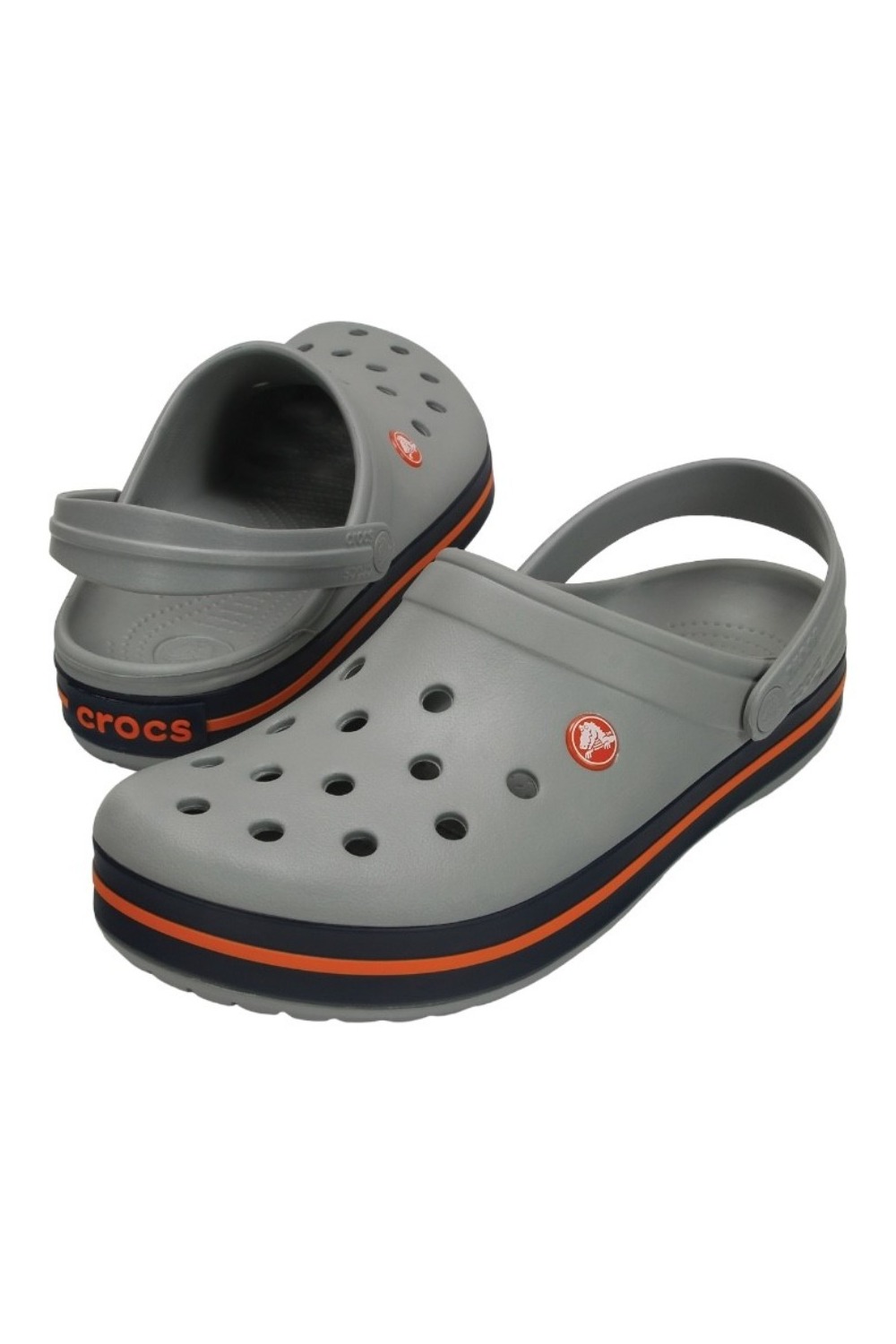 Gri Turuncu Bantlı Crocband Crocs Terlik Kod:11016-01u